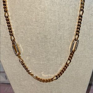 Givenchy 1980 Runway Gold Link Crystal Necklace